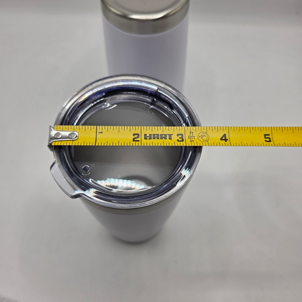 Travel Tumbler Set 2pc White Stainless Steel Insulated Travel Mug Minimalist - Picture 12 of 12